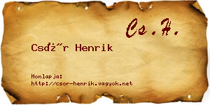 Csór Henrik névjegykártya