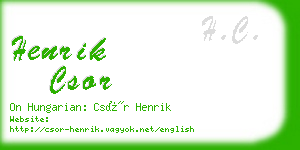 henrik csor business card